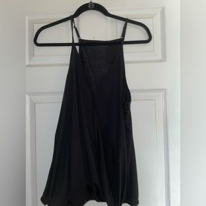 Black flowy cross v neck tank top - never worn